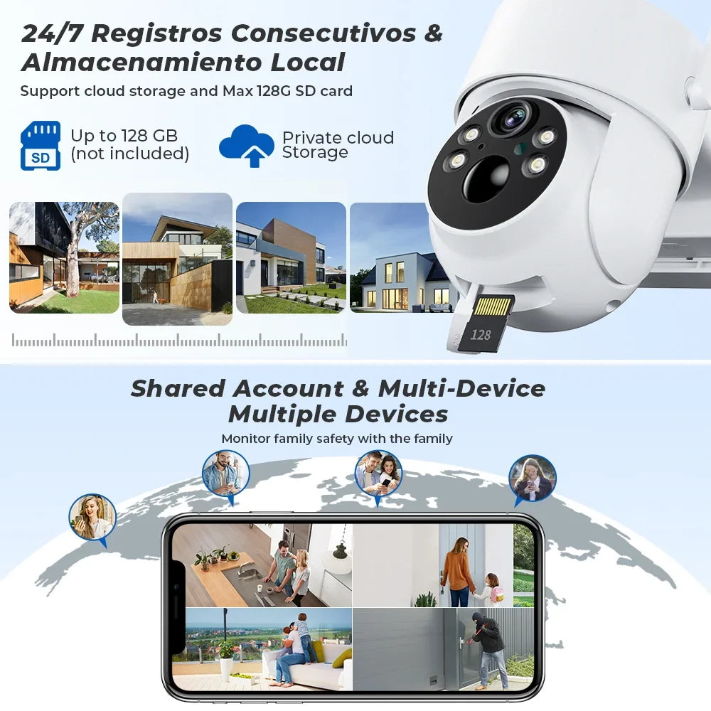 Caméra WiFi Solaire Extérieure PTZ 4MP