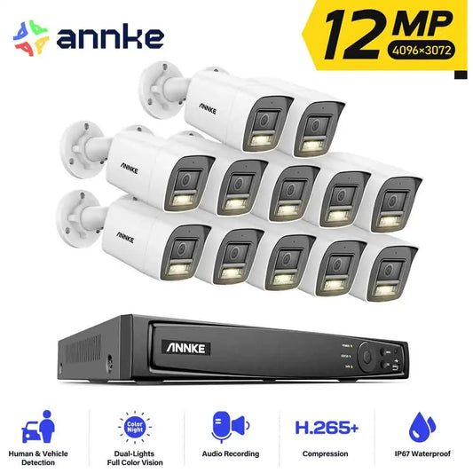 Système De Vidéosurveillance NVR 16 Canaux Avec Caméras IP PoE